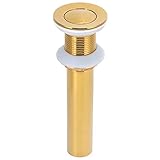 Gold Waschbecken Abfluss Pop Up Abfluss ohne Überlauf Poliert Prozess Anti Clog Bad Wasserhahn Waschbecken Abfluss Stopper(Without holes)