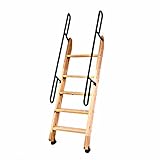 Trittstufe Leiter Holz 5-Stufen-Etagenbett-Leiter Mit Montagehalterungen,Braun Heavy Duty Stehleitern Mit Handlauf Für Bibliothek,Home Loft &Waschküche,150kg Laden (Color : Wood Color)