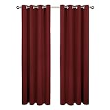 Amazon Brand - Umi 2 Stück Gardinen Vorhänge mit Ösen Vorhang Verdunkelung Fenster Wohnzimmer Schlafzimmer Stores Modern 214x132cm(LxB) R