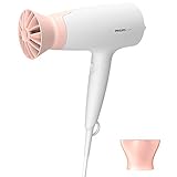 Philips Haartrockner Essential Series 3000 mit ThermoProtect Technologie BHD300/10, 1600 W Föhn, 3 Gebläse- und Temperaturstufen, inkl. ThermoProtect Aufsatz & Stylingdüse, Weiß/R