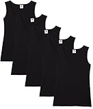 Fruit of the Loom Damen Valueweight T-Shirt, 5er Pack, Schwarz (Black 36), S (Herstellergröße: 10)