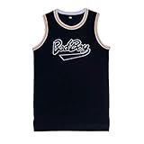 oldtimetown BadBoy #72 Small Basketball Trikot S-XXXL 90S Hip Hop Kleidung für Party genäht Buchstaben und Zahlen, schwarz, M