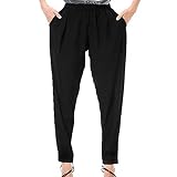 NP Casual Damen Hosen Lose Fit Lange Wide-B