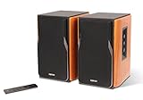 EDIFIER Studio R1380DB 2.0 Regallautsprecher-System (42 Watt) mit Bluetooth 5.1 (aptX). Infrarot-Fernbedienung und seitliche Regler für Bässe, Höhen und Lautstärke. Perfekt für TV, PC, Smartp