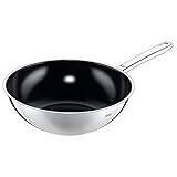 Silit Wuhan Wokpfanne Induktion 28 cm, Wok Edelstahl beschichtet, back