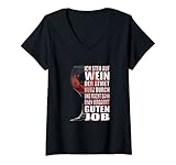 Damen Ich steh auf Wein! Für Rotweintrinker ein lustiges Wein T-Shirt mit V