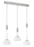 Fischer & Honsel Pendelleuchte Avignon 3x LED 9,0 Watt, nickelfarben, höhenverstellbar, stufenlos dimmbar, 60090, 95,5 x 159 cm (LxH), 2900 lm, 2700