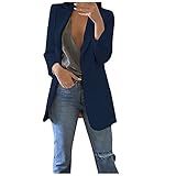 Damen Anzug Blazer,Solid Open Front Cardigan Formaler Anzug Langarm Bluse Mantel mit Taschen Jacken,S-XXXXXL