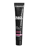CURAPROX Black is White Zahnpasta für weiße Zähne, Zahnaufhellung mit schwarzer Zahnpasta aus Aktivkohle der Kokosnuss, whitening toothpaste, 1 x 90