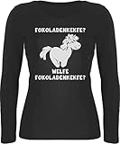 Shirtracer Einhorn Geschenk Unicorn - Fokoladenkekfe Einhorn - S - Schwarz - Fokoladenkekfe - BCTW071 - Langarmshirt D