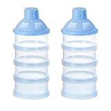 Bambebe Pulver-Portionierer, Baby Nahrungsbehälter für Pulver, 4 Schichten Tragbarer Milk Powder Container, Babypulver Aufbewahrung für Reise im Freien/Nachtzeit Krankenpflege Gestapelt W