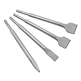 SDS Plus Meißel Set, 4-teiliges Meißelset mit Spitzmeißel und 3 Flachmeißeln, Premium Werkstoffqualität, verpackt in einer Kunstoff Drehbox (4er Set)