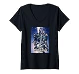 Damen Attack on Titan Season 4 Bunte Schlüsselbilder mit Logo T-Shirt mit V