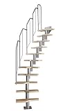DOLLE Raumspartreppe mit Buche Holz-Stufen (Multiplex), Geschosshöhe 222-276 cm, variabler Treppenlauf, einfache Montage, den individuellen Raumverhältnissen anpassbar: Gerade bis 1/4 gew