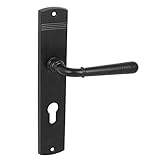 DOMINO Türgriff LOFT BLACK PZ-Profilzylinder 72 Drückergarnitur für Zimmertüren Langschild-Garnitur Türdrücker-Set Türbeschläg