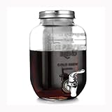 NXYJD 1 Gallon Kaltbrauer Kaffeemaschine mit EXTRA DICK Glas-Carafe EQUED-Kaffeemaschine,Kaltbrauer Pitcher &Teeninfuser (Color : A)