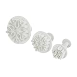 mxdmai 3 Stück Schneeflocken Ausstecher Fondant Ausstechformen Kuchen Tortendeko Sugar Cutter Plunger Mould M