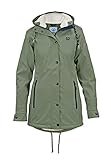 MADSea Damen Regenmantel Friesennerz mit Teddyfleece gefüttert, Farbe:oliv, Größe:50