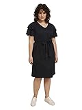 TOM TAILOR MY TRUE ME Damen 1025540 Plussize Volant Kleid, 14482-Deep Black, 46