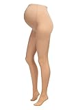 Herzmutter 20DEN Umstandsstrumpfhose - Transparente, matte Schwangerschaftsstrumpfhose-Nylon - Beige-Hautfarben - dehnbarer Baucheinsatz - 1er & 2er-Set - 1200 (L-XL, Beige-Hell)