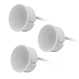 3x LED Spot Modul 230V 5 Watt Ø50mm Keramik Dimmbar für Einbaustrahler Einbauleuchten 22mm flach Ersatz für GU10 MR16 Leuchtmittel | 120°Abstrahlwinkel (Warmweiß 3000K)