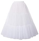 GRACE KARIN Petticoat Reifrock Unterrock Petticoat Underskirt Petticoat Reifröcke Unterrock für Rockabilly Kleid Festliches Kleid Brautkleid Weiß XXL 2512-2