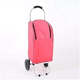 Eortzzpc Handwagen Multi-Function Einkaufswagen Isolationsraum Aluminiumrohr Trolley Folding Trolley Pull Rod Gepäck Beweglicher Haupt,Trolley Cart für Multi-Use (Color : Pink, Size : 29x33x88cm)