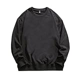 Einfarbige Sweatshirts für Herren, lässig, Streetwear, Pullover, Hoodie, Herren, Herbst, klassische Kleidung, Schwarz , XXXL