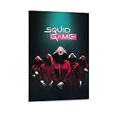 JJAA Squid Game Poster Pink Soldaten, Wandkunst für Heimdekorationen, moderne Leinwand (50 x 75 cm)