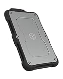ICY BOX Externes USB-C Gehäuse für 2,5 Zoll HDD/SSD, wasserdicht, USB 3.1 (Gen 2, 10 Gbit/s), integriertes Kabel, silber/schw