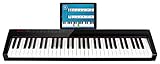 FunKey SP-561 Easy-Piano - Keyboard mit 61 Tasten in Standardgröße - Anschlagdynamik - Integrierter 2200 mAh-Akku - USB, MIDI & Bluetooth - Inklusive Tasche & Sustain-Pedal - Schw