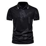 BIBOKAOKE Herren Revers shirts Klassisch Gepunktete Linie Karierte T-Shirts Sommer Regular Slim Fit hemd Business Arbeit Casual Kurzarm Sport Hemden Männer Sportshirt G