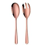 WazirianUAE Salatlöffel und Gabel Set Edelstahl Salatbesteck 2er Set, großer Servierlöffel und Gabel 30,5 cm/12 Zoll Läng