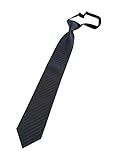 PB Pietro Baldini Krawatte mit Gummizug - Bereits Gebundene Krawatte - ( blau grau gestreift ) - 50 x 7