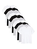 Lower East Herren T-Shirt mit Rundhalsausschnitt, Schwarz/Weiß/Grau (10er Pack), S