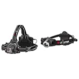 Ledlenser H14R.2, LED-Stirnlampe, Akku, aufladbar, bis zu 35h Laufzeit, 1000 Lumen, rotes Rücklicht & H7R.2 LED Stirnlampe, fokussierbar, wiederaufladbar, mit Akku, schwenkbarer Kopf, 300 L