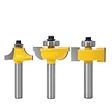 SYJY-SHOP 3 stücke 8mm Schaft Runde über Perlenrahmentür Fernseher Form Fräser Fräser Router Bits Set Perlenbit for Holz Elektrowerkzeug