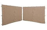 QUICK STAR 2 Seitenteile mit RV 300x195cm für Pavillons 3x3m Seitenwand Beige RAL 1001