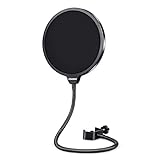 Aokeo Professional Mikrofon Pop Filter Mask Shield Für Blue Yeti und jedes andere Mik