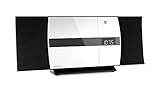 Bennett & Ross Ålesund Vertikal Stereoanlage - HiFi Microanlage mit CD-Player, MP3, UKW-Funktion, USB und Bluetooth mit NFC - Standaufstellung oder Wandmontage - Fernbedienung - Silb