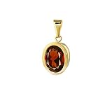 NKlaus Granat echt Träne Tropfen Kettenanhänger 333 8 Karat Gold gelbgold 9,5x8mm Damen 9255