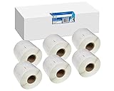 G&G Etiketten 6 x 220 -VORTEILSPACK- kompatibel mit Dymo S0722430/ 99014 (54mm x 101mm) Schwarz auf weiß