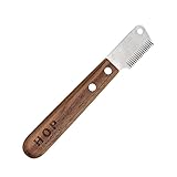 LORDWEY Tierhaarentfernungskamm mit Holzgriff, Haustier-Haarentfernungskamm, Pet Hair Removal Comb with Wooden Handle, Hole Pet Hair Remover, Pet Comb Terrier Hund Zupfmesser Pflegewerkzeug (A)