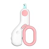 WHYUXU Katzennagelknipser und Trimmer mit Sicherheitsverschluss, Mini Thin Pet Clippers mit LED-Licht Professionelle Katzen-Kaninchen-Nagelknipser (rosa Mit Nagelfeile)