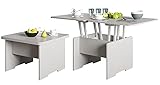 Couchtisch - höhenverstellbar - ausklappbar - Grau - Wohnzimmer - Tisch - Funk
