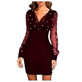 YJING Sexy Rotes Langes Abendkleid Abendkleid Dunkelblau Abendkleid Koralle Abendkleid Weiß Lang Abendkleid Altrosa Abendkleider Knielang Elegant Abendkleid Petrol Abendkleid Bordeaux 056(Wein)