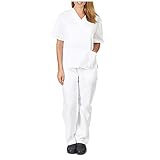ZahuihuiM Kasack Sets Damen Pflege Uniform Set Berufskleidung Suits 2-Teiliges Outfit V-Ausschnitt Kurzarm Schlupfkasack + Lange Hose Tasche Atmungsaktive Arbeitskleidung Zweiteilige U