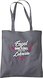 Shirtinstyle Stoffbeutel, Baumwolltasche Engel ohne Flügel nennt Man Lehrerin, Dankeschön Kita Kindergarten Schule Hort, Farbe Graphitegrey