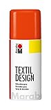 Marabu 17240006324 - Textil Design neon orange, Dekorationsspray auf Acrylbasis, 150 ml, schnell trocknend, wetterfest, lichtecht, bedingt waschbeständig, zum kreativen Gestalten auf S