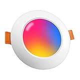 WOERIT 4er LED Einbaustrahler Dimmbar 7W Deckenspots Bluetooth Badspots Recessed Light 2700K 700LM Warmweiß+RGB IP44 Ø9.2